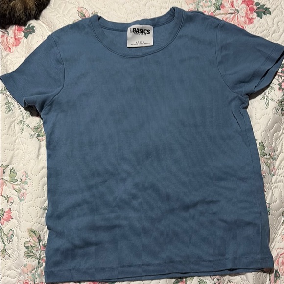 FCT Basics with love Tops - FCT Basics blue crop top